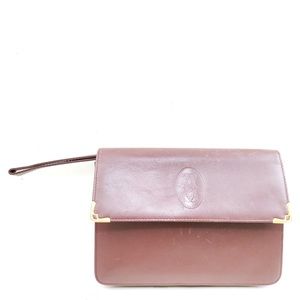 SOLD !!! Cartier Clutch Bag Bordeaux Leather